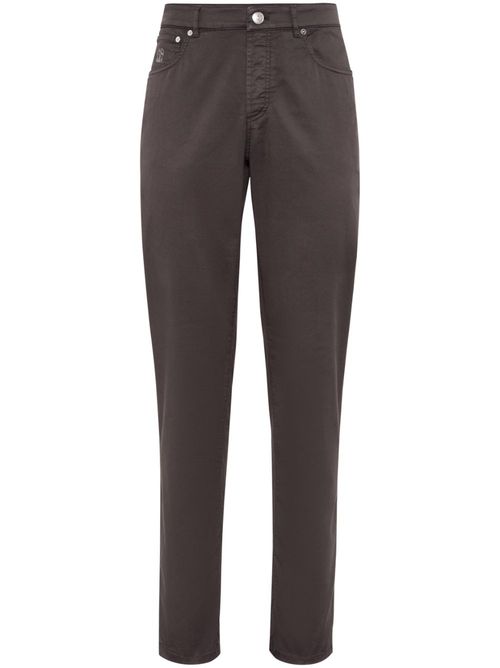 Slim-cut trousers - Brown
