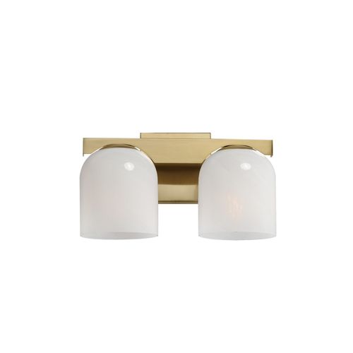 Natural Aged Brass Two Light Bath Vanity from the Scoop Collection