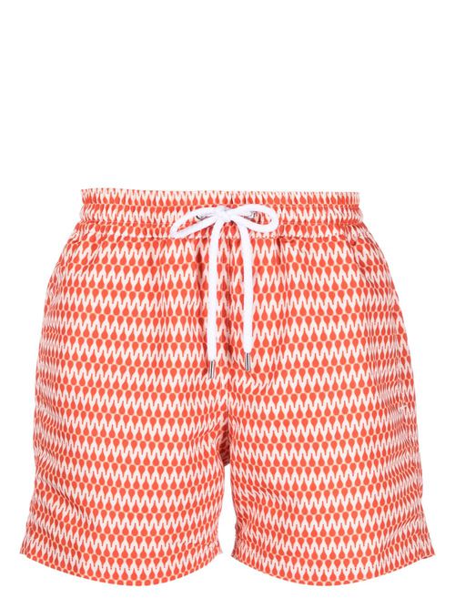 Raquete print swim shorts - Orange