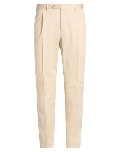 Man Pants Beige Size 38 Cotton, Elastane