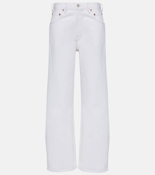 Mid-rise wide-leg jeans