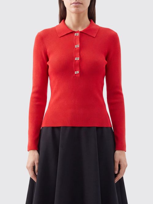 Butterfly Logo Ribbed-Knit Wool Polo