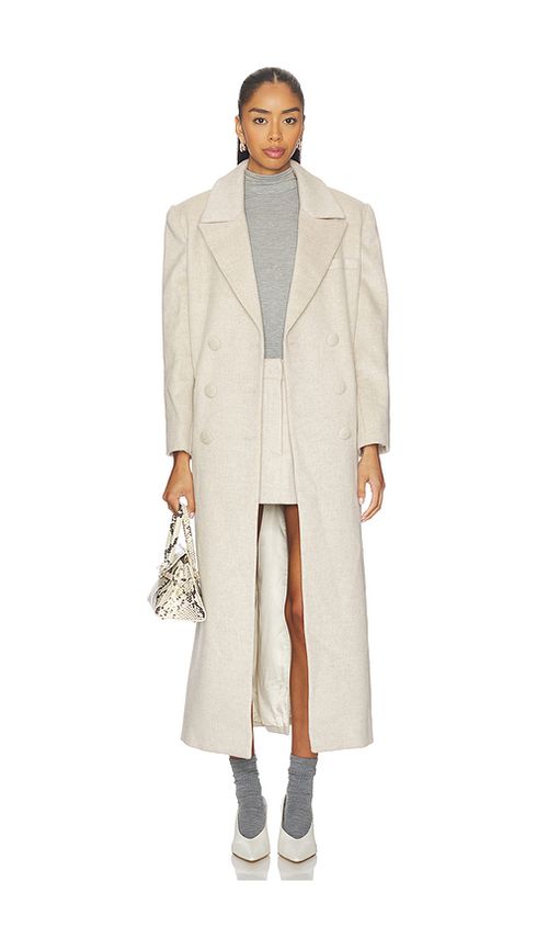 AEXAE Wool Oversized Blazer Coat in Beige. L. Also in M