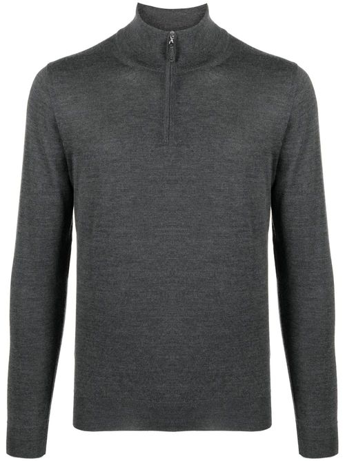 Zip-up high-neck jumper - Grey