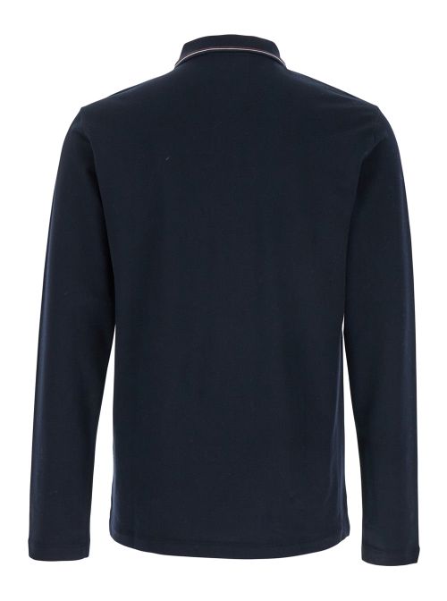 Stretch Cotton Polo Shirt — Navy