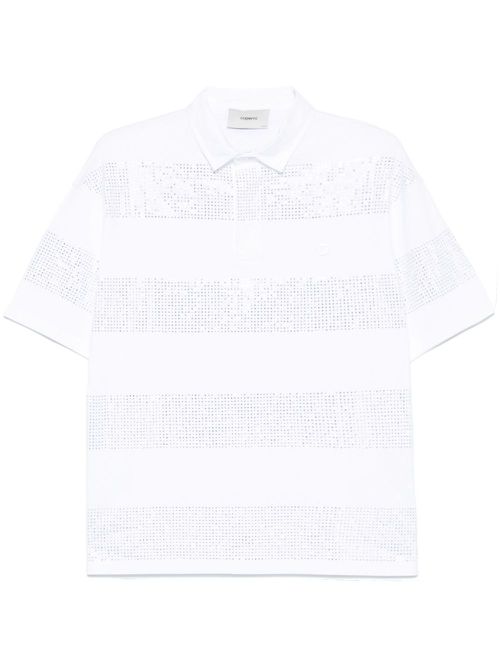 Crystal-embellished polo shirt - White