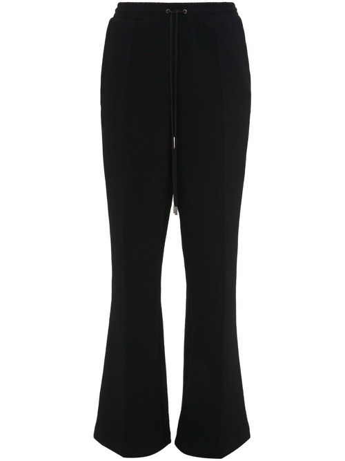 Slim-cut flared track pants - Black