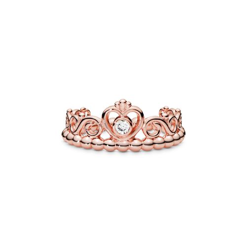 Gold-Plated Princess Tiara Crown Ring - Rose Gold
