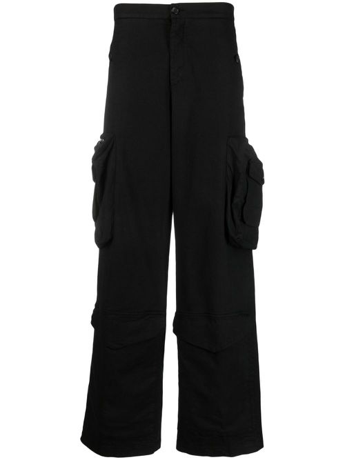 Wide-leg cargo trousers - Black