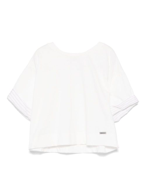 Striped-trim T-shirt - White