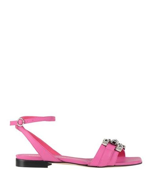 Woman Sandals Fuchsia Size 10 Leather
