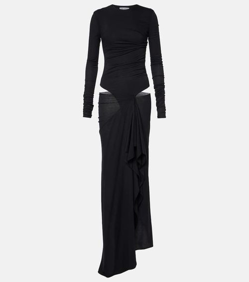 Astoria printed silk twill gown