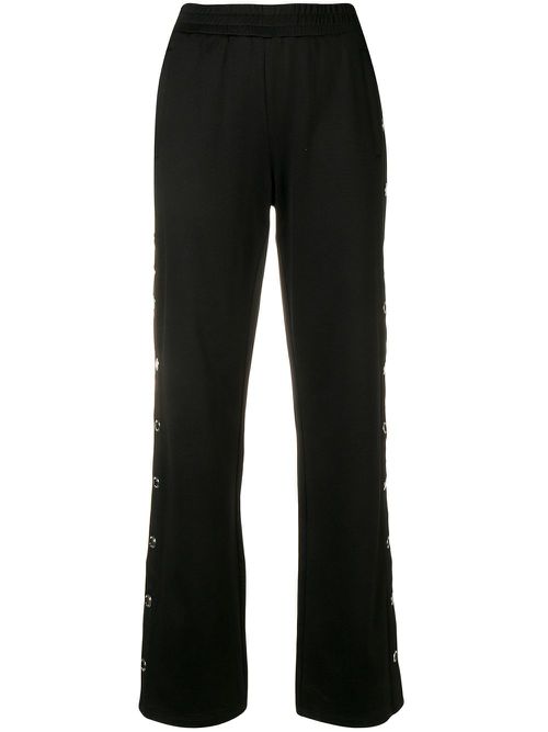 Metallic button trousers - Black
