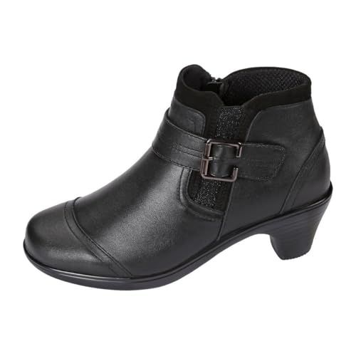 Orthofeet Women's Orthopedic Emma Heeled Leather Bootie with Zipper, Taupe
