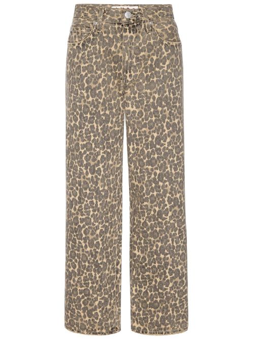 AMO leopard-print straight-leg jeans - Brown