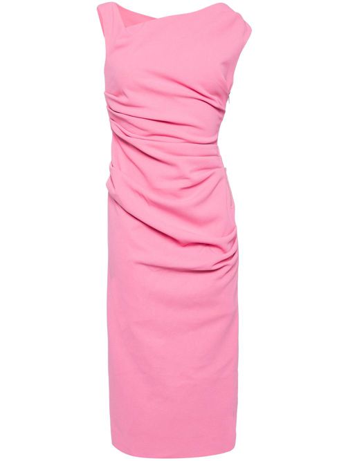 Alaska draped-detail midi dress - Pink