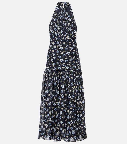Brock halterneck silk midi dress