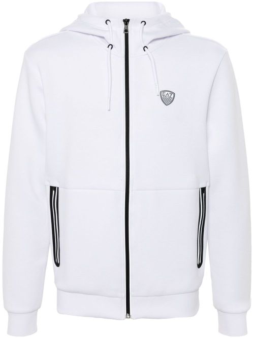 Rubberised logo hoodie - White