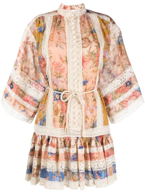 Cira Lantern short dress - Pink