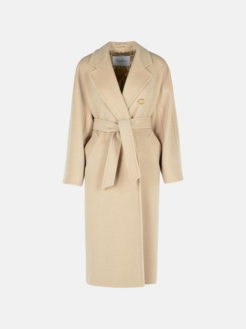 'Ticino' Beige Virgin Wool Blend Coat