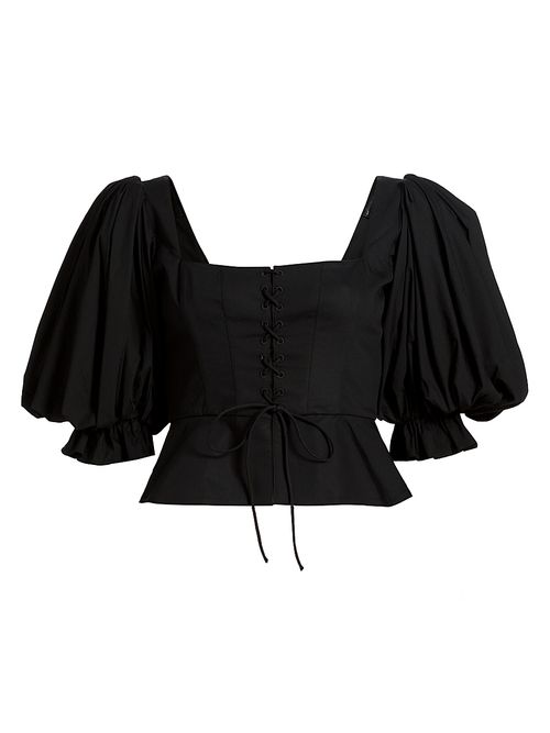 Women's Midler Puff-Sleeve Top - Black