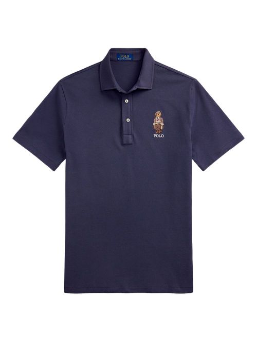Logo-embroidered polo shirt - Blue