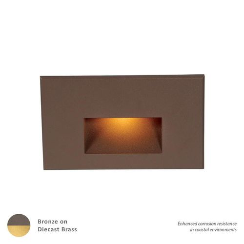 WAC Lighting 1-Light LED 12V LEDme Horizontal Step and Wall Light in Bronzed Brass - 4011-AMBBR