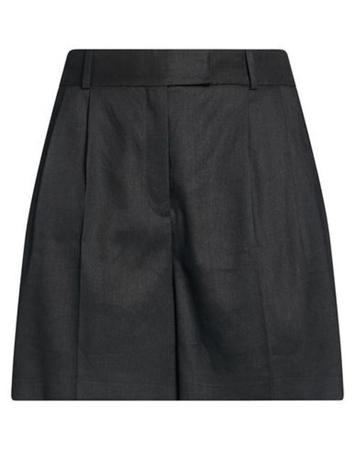 Woman Shorts & Bermuda Shorts Black Size 10 Linen, Polyester, Viscose, Elastane