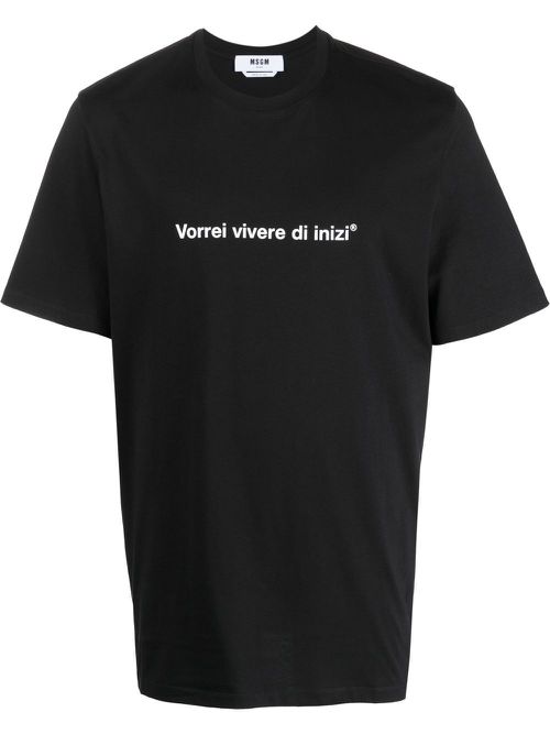 Slogan-print cotton T-Shirt - Black