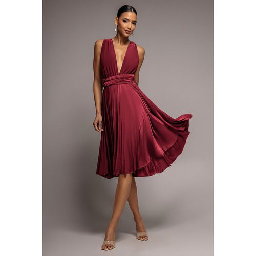 Goddiva Soft Touch Multi Way Open Back Midi Dress - Berry