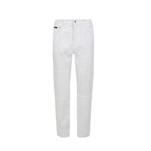 Cotton Straight-Leg Jeans — White