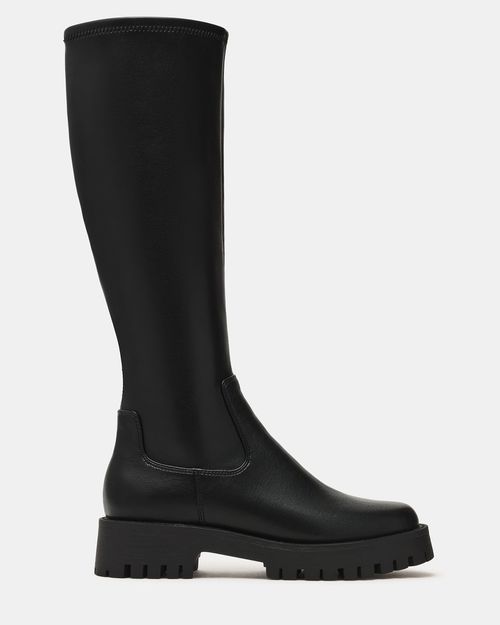 Steve Madden Women's Labelle Knee High Boots - Black - - Leather