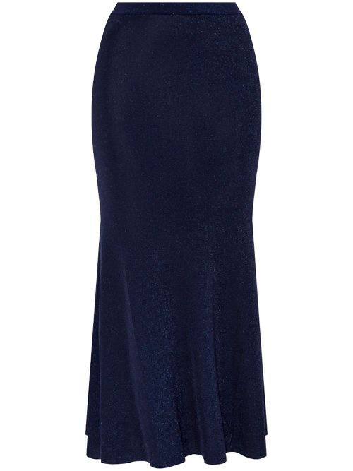 Metallic midi skirt - Blue