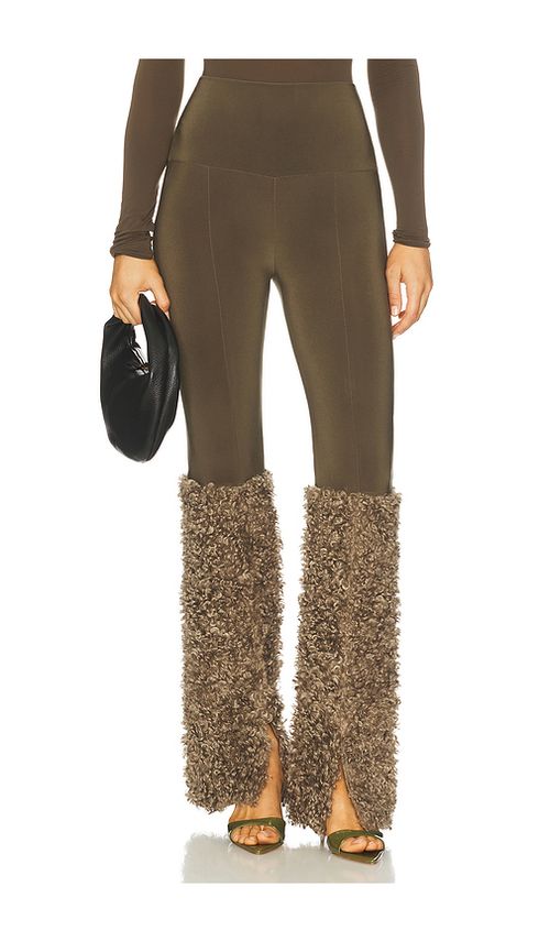 Norma Kamali Curly Spat Legging in Beige. - L also in