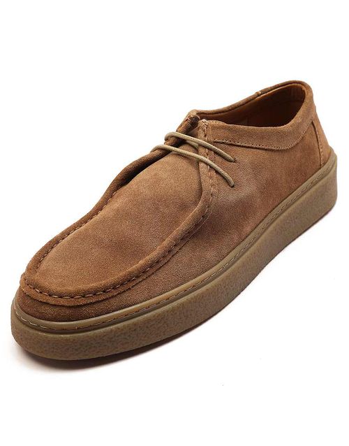 Off The Hook 'els' men's suede leather casual lace-up boat shoes in brown