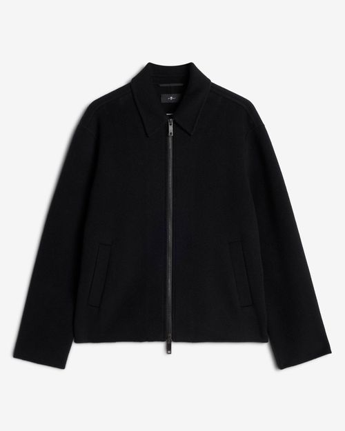 Wool Blouson Jacket In Black