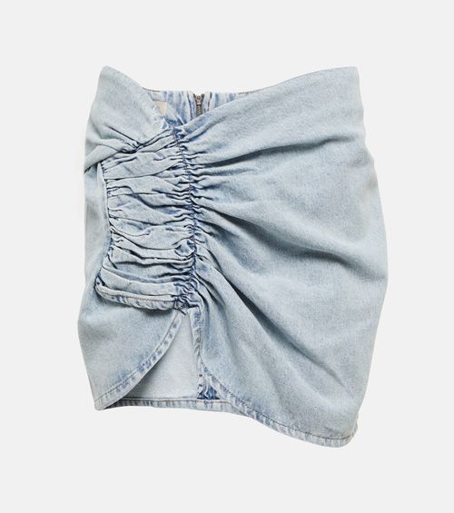 Wishaw ruched denim miniskirt