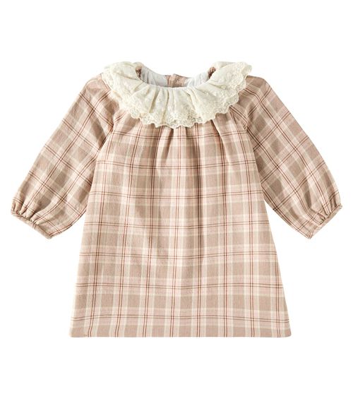 Bonpoint Baby Flavili lace-trimmed checked dress