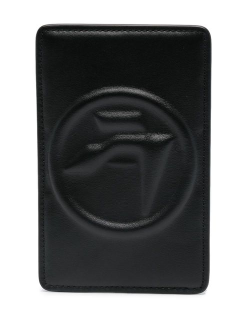 Logo-embossed card holder - Black