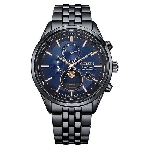 Eco-Drive Radio-Controlled Moon Phase Blue Dial Mens Watch BY1035-56L