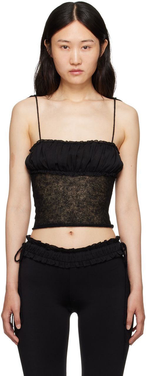 Black knit tank top