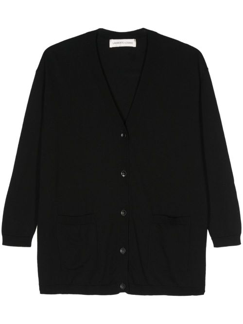 V-neck cotton cardigan - Black
