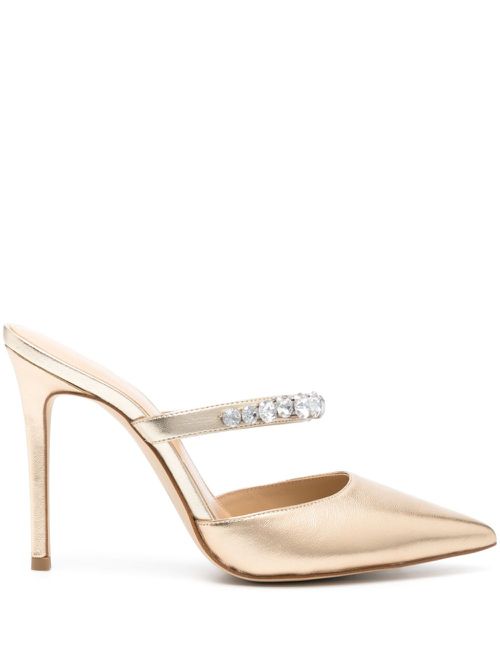 105mm gem-embellished mule - Gold