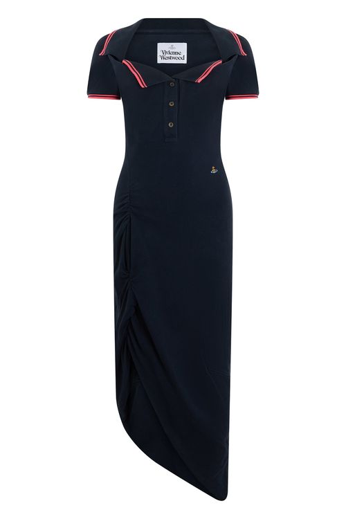 ? Midi Dress in Cotton with Asymmetrical Hem and Fitted Silhouette