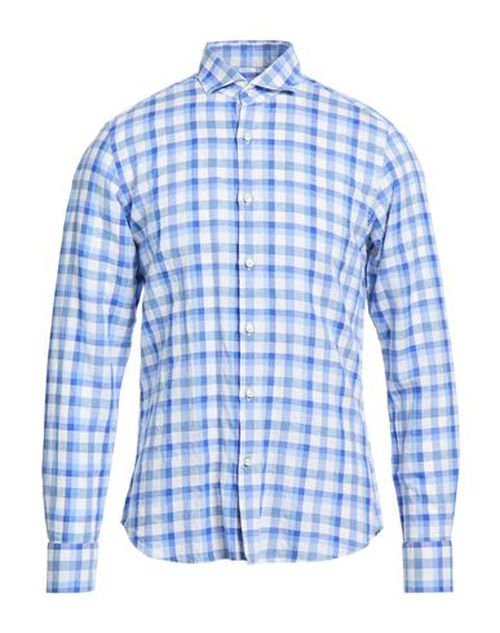 Man Shirt Blue Size 15 Cotton, Linen
