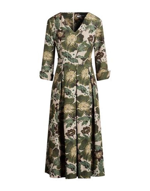Woman Midi dress Military green Size 8 Polyester, Elastane