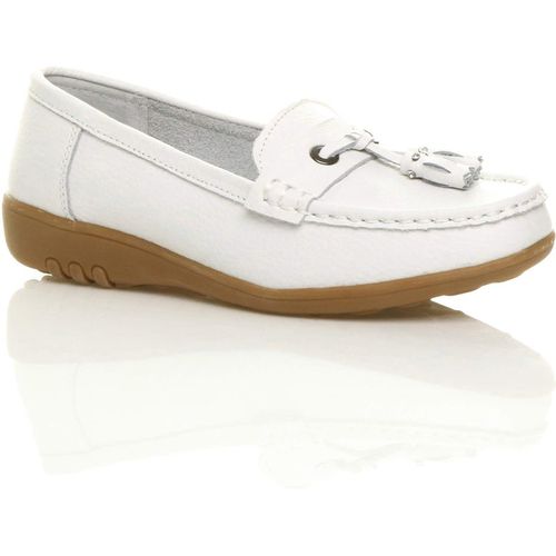 Low Wedge Heel Comfort Boat Shoes Loafers Leather Loafers