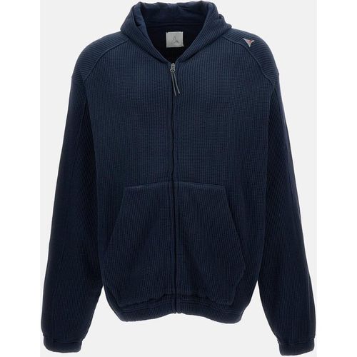 Roa Bee Sun Faded Organic Waffle Zip Up Hoodie
