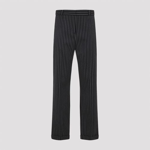 Striped Wool Chino Pants