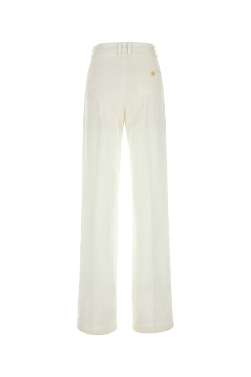 White Viscose Wide-leg Pant